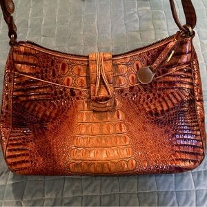 Gorgeous toasted almond Brahmin Vintage Crocodile fabulous